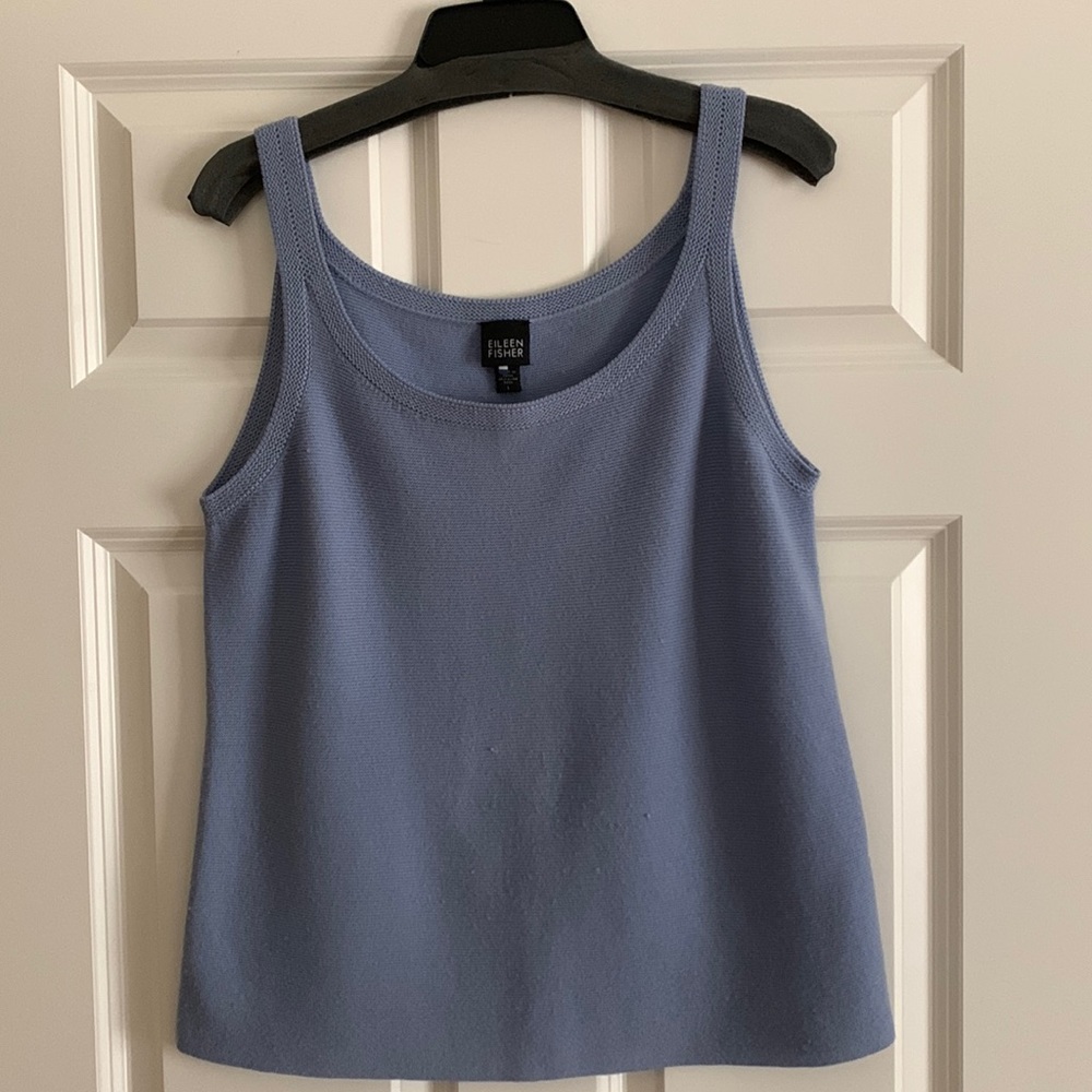 Eileen Fisher 100% Merino wool Periwincle Blue Shell